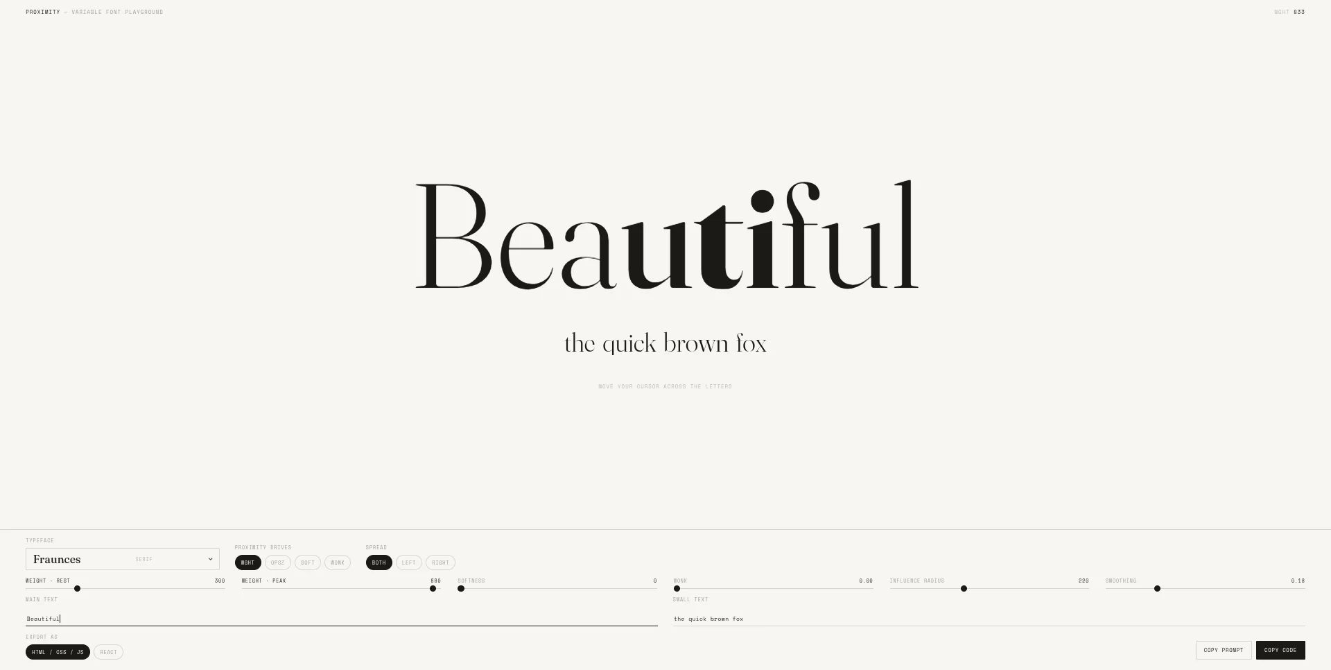 Variable font playground